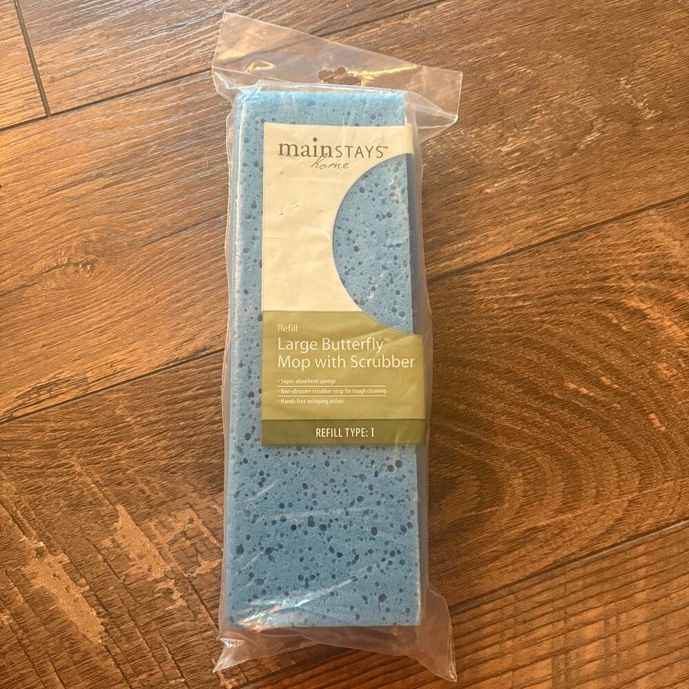 Walmart Mainstays Home Large Butterfly Mop with Scrubber Refill Sponge Type I